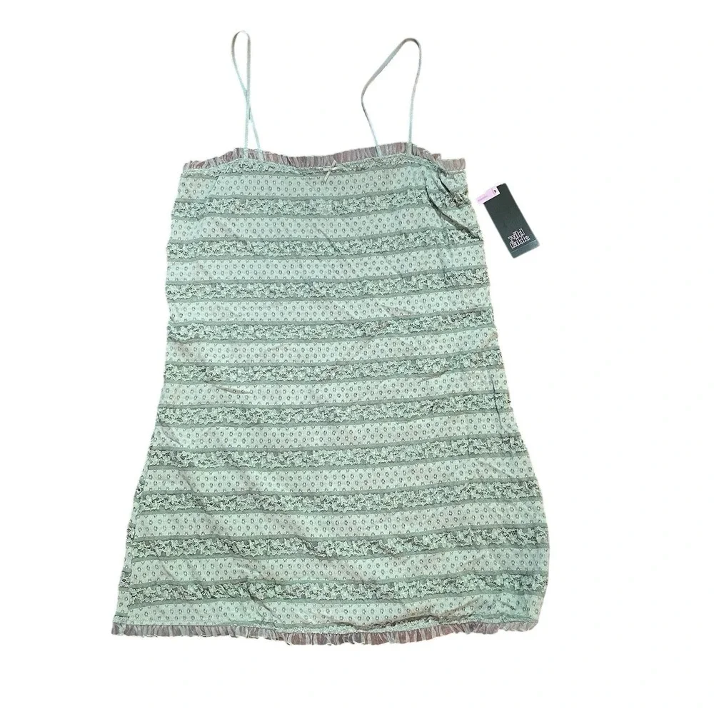 NWT Wild Fable‎ Light Sage Green Lace Nightgown Sexy Sheer Lingerie Chemise XL